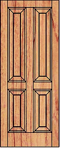 Solid four panel with fielding. Suitable for external use