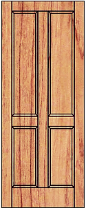 Solid four panel with veneer panels. Suitable or internal use