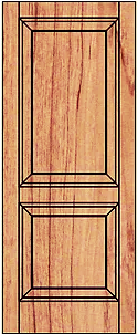 Solid two panel with fielding. Suitable for external use