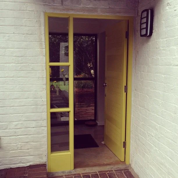 Solid timber front door with fielded panels